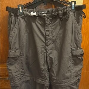 REI Charcoal Utility Zip Off Pants with Adjustable Waist